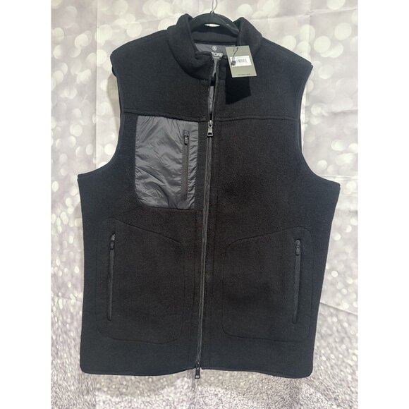 NWT G Fore Black Fleece Zip Up Vest G4MS22O16 - XL - Picture 1 of 5
